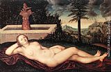 Lucas Cranach the Elder Reclining River Nymph at the Fountain painting